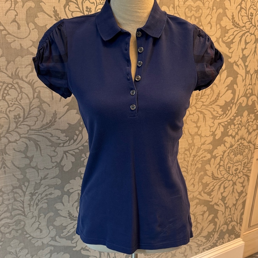 Burberry Navy Button Down Women's Shirt